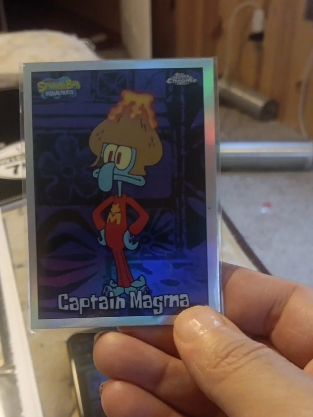 Pokemon Captain Magma Holographic Trading Card - Blue & Red